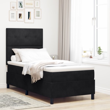 Cama Box Spring con Colchón y LED Negra 90x200 cm de Terciopelo von , Betten und Lattenroste - Ref: Foro24-3343288, Preis: 32...