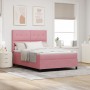 Cama con somier con colchón y LED Rosa 140x190 cm de terciopelo by , Beds and slatted bases - Ref: Foro24-3343315, Price: 515...
