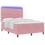 Cama con somier con colchón y LED Rosa 140x190 cm de terciopelo by , Beds and slatted bases - Ref: Foro24-3343315, Price: 515...