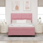 Cama con somier con colchón y LED Rosa 140x190 cm de terciopelo by , Beds and slatted bases - Ref: Foro24-3343315, Price: 515...