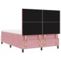 Cama con somier con colchón y LED Rosa 140x190 cm de terciopelo by , Beds and slatted bases - Ref: Foro24-3343315, Price: 515...