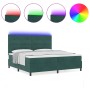 Cama con Somier y Colchón con LED Verde Oscuro 200x200 cm Terciopelo von , Betten und Lattenroste - Ref: Foro24-3343337, Prei...