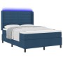 Cama Box Spring con colchón y LED azul 140x200 cm tela de , Camas y somieres - Ref: Foro24-3343447, Precio: 532,33 €, Descuen...