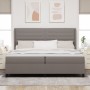 Cama Box Spring con colchón y LED Taupe 200x200 cm Tela by , Beds and slatted bases - Ref: Foro24-3343466, Price: 729,12 €, D...