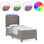 Cama Box Spring con colchón y LED Taupe 100x200 cm Funda de , Camas y somieres - Ref: Foro24-3343494, Precio: 396,90 €, Descu...