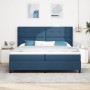 Cama de Box Spring con Colchón y LED Azul 200x200 cm Tela by , Beds and slatted bases - Ref: Foro24-3343531, Price: 737,01 €,...