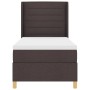 Cama Box Spring con Colchón y LED Marrón Oscuro 90x200 cm Tela de , Camas y somieres - Ref: Foro24-3343612, Precio: 361,41 €