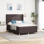 Cama con somier de y colchón & LED Marrón Oscuro 140x190 cm Tela by , Beds and slatted bases - Ref: Foro24-3343689, Price: 53...