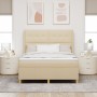 Cama Box Spring con colchón y LED Crema 160x200 cm Tela by , Beds and slatted bases - Ref: Foro24-3343705, Price: 616,41 €, D...