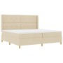 Cama Box Spring con Colchón y LED Crema 200x200 cm Tela by , Beds and slatted bases - Ref: Foro24-3343719, Price: 629,94 €, D...