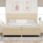 Cama Box Spring con Colchón y LED Crema 200x200 cm Tela by , Beds and slatted bases - Ref: Foro24-3343719, Price: 629,94 €, D...