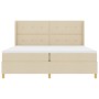 Cama Box Spring con Colchón y LED Crema 200x200 cm Tela by , Beds and slatted bases - Ref: Foro24-3343719, Price: 629,94 €, D...