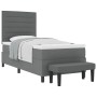 Cama con Base con Colchón y Banco Gris Oscuro 100x200 cm Tela by , Beds and slatted bases - Ref: Foro24-3343968, Price: 396,8...