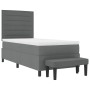 Cama con Base con Colchón y Banco Gris Oscuro 100x200 cm Tela by , Beds and slatted bases - Ref: Foro24-3343968, Price: 396,8...