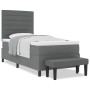 Cama con Base con Colchón y Banco Gris Oscuro 100x200 cm Tela by , Beds and slatted bases - Ref: Foro24-3343968, Price: 396,8...