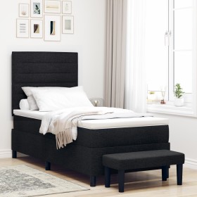 Cama con somier y colchón negro 100x200 cm tela de , Camas y somieres - Ref: Foro24-3343969, Precio: 391,16 €, Descuento: %