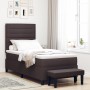 Cama con Estructura de Caja con Colchón y Banco Marrón Oscuro 100x200 cm Tela von , Betten und Lattenroste - Ref: Foro24-3343...