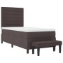 Cama con Estructura de Caja con Colchón y Banco Marrón Oscuro 100x200 cm Tela von , Betten und Lattenroste - Ref: Foro24-3343...