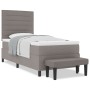 Cama con Base de Resorte con Colchón y Banco Taupe 100x200 cm Tela by , Beds and slatted bases - Ref: Foro24-3343971, Price: ...