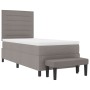 Cama con Base de Resorte con Colchón y Banco Taupe 100x200 cm Tela by , Beds and slatted bases - Ref: Foro24-3343971, Price: ...