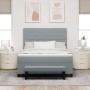 Cama con Base de Resortes con Colchón y Banco Gris Claro 140x190 cm Tela von , Betten und Lattenroste - Ref: Foro24-3343988, ...