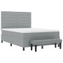 Cama con Base de Resortes con Colchón y Banco Gris Claro 140x190 cm Tela von , Betten und Lattenroste - Ref: Foro24-3343988, ...