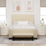 Cama con Base con Colchón y Banco Crema 140x200 cm Tela by , Beds and slatted bases - Ref: Foro24-3344000, Price: 546,47 €, D...