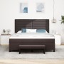 Cama con somier y colchón marrón oscuro 180x200 cm tela von , Betten und Lattenroste - Ref: Foro24-3344012, Preis: 662,80 €, ...