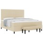 Cama con box spring con colchón y banco crema 180x200 cm tela