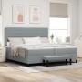 Cama con Somier con Colchón y Banco Gris Claro 200x200 cm Tela von , Betten und Lattenroste - Ref: Foro24-3344016, Preis: 809...