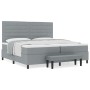 Cama con Somier con Colchón y Banco Gris Claro 200x200 cm Tela von , Betten und Lattenroste - Ref: Foro24-3344016, Preis: 809...