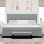 Cama con Somier con Colchón y Banco Gris Claro 200x200 cm Tela von , Betten und Lattenroste - Ref: Foro24-3344016, Preis: 809...
