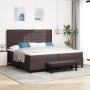 Cama con Base de Resortes con Colchón & Banco Marrón Oscuro 200x200 cm Tela von , Betten und Lattenroste - Ref: Foro24-334401...