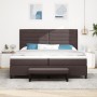 Cama con Base de Resortes con Colchón & Banco Marrón Oscuro 200x200 cm Tela von , Betten und Lattenroste - Ref: Foro24-334401...