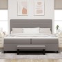 Cama Box Spring con Colchón y Banco Gris 200x200 cm Tela von , Betten und Lattenroste - Ref: Foro24-3344020, Preis: 805,44 €,...