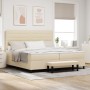 Cama con Somier con Colchón y Banco Color Crema 200x200 cm Tela by , Beds and slatted bases - Ref: Foro24-3344021, Price: 712...