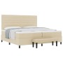 Cama con Somier con Colchón y Banco Color Crema 200x200 cm Tela by , Beds and slatted bases - Ref: Foro24-3344021, Price: 712...