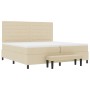 Cama con Somier con Colchón y Banco Color Crema 200x200 cm Tela by , Beds and slatted bases - Ref: Foro24-3344021, Price: 712...