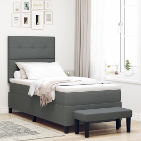 Cama Box Spring con Colchón y Banco Gris Oscuro 90x200 cm Tela von , Betten und Lattenroste - Ref: Foro24-3344038, Preis: 391...