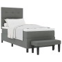 Cama Box Spring con Colchón y Banco Gris Oscuro 90x200 cm Tela by , Beds and slatted bases - Ref: Foro24-3344038, Price: 391,...