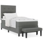 Cama Box Spring con Colchón y Banco Gris Oscuro 90x200 cm Tela by , Beds and slatted bases - Ref: Foro24-3344038, Price: 391,...
