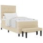 Cama de box spring con colchón y banco crema 90x200 cm tela by , Beds and slatted bases - Ref: Foro24-3344042, Price: 358,35 ...