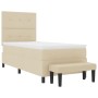 Cama de box spring con colchón y banco crema 90x200 cm tela by , Beds and slatted bases - Ref: Foro24-3344042, Price: 358,35 ...