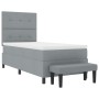 Cama con somier con colchón y banco gris claro 100x200 cm tela von , Betten und Lattenroste - Ref: Foro24-3344044, Preis: 378...