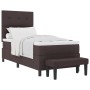 Cama con somier con colchón & banco marrón oscuro 100x200 cm tela by , Beds and slatted bases - Ref: Foro24-3344047, Price: 4...