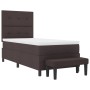 Cama con somier con colchón & banco marrón oscuro 100x200 cm tela by , Beds and slatted bases - Ref: Foro24-3344047, Price: 4...