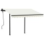 Manual retractable awning with cream poles 3x2.5 m by vidaXL, Awnings - Ref: Foro24-3070097, Price: 353,43 €, Discount: %
