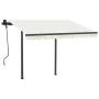 Toldo manual retráctil con postes crema 3x2,5 m de vidaXL, Toldos - Ref: Foro24-3070097, Precio: 304,92 €, Descuento: %