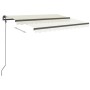 Manual retractable awning with cream poles 3x2.5 m by vidaXL, Awnings - Ref: Foro24-3070097, Price: 353,43 €, Discount: %