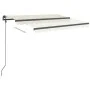 Toldo manual retráctil con postes crema 3x2,5 m de vidaXL, Toldos - Ref: Foro24-3070097, Precio: 304,92 €, Descuento: %
